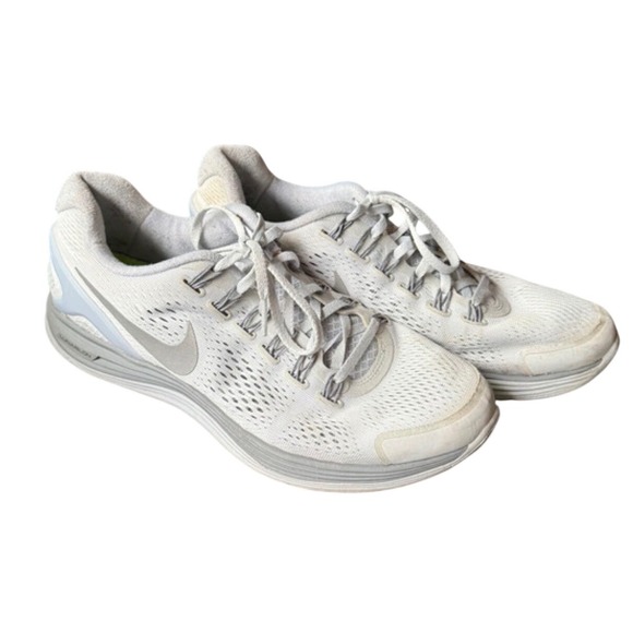 Nike Other - Nike Lunarglide 4 White‎ Grey Running Shoes Mens size 10 524977-002